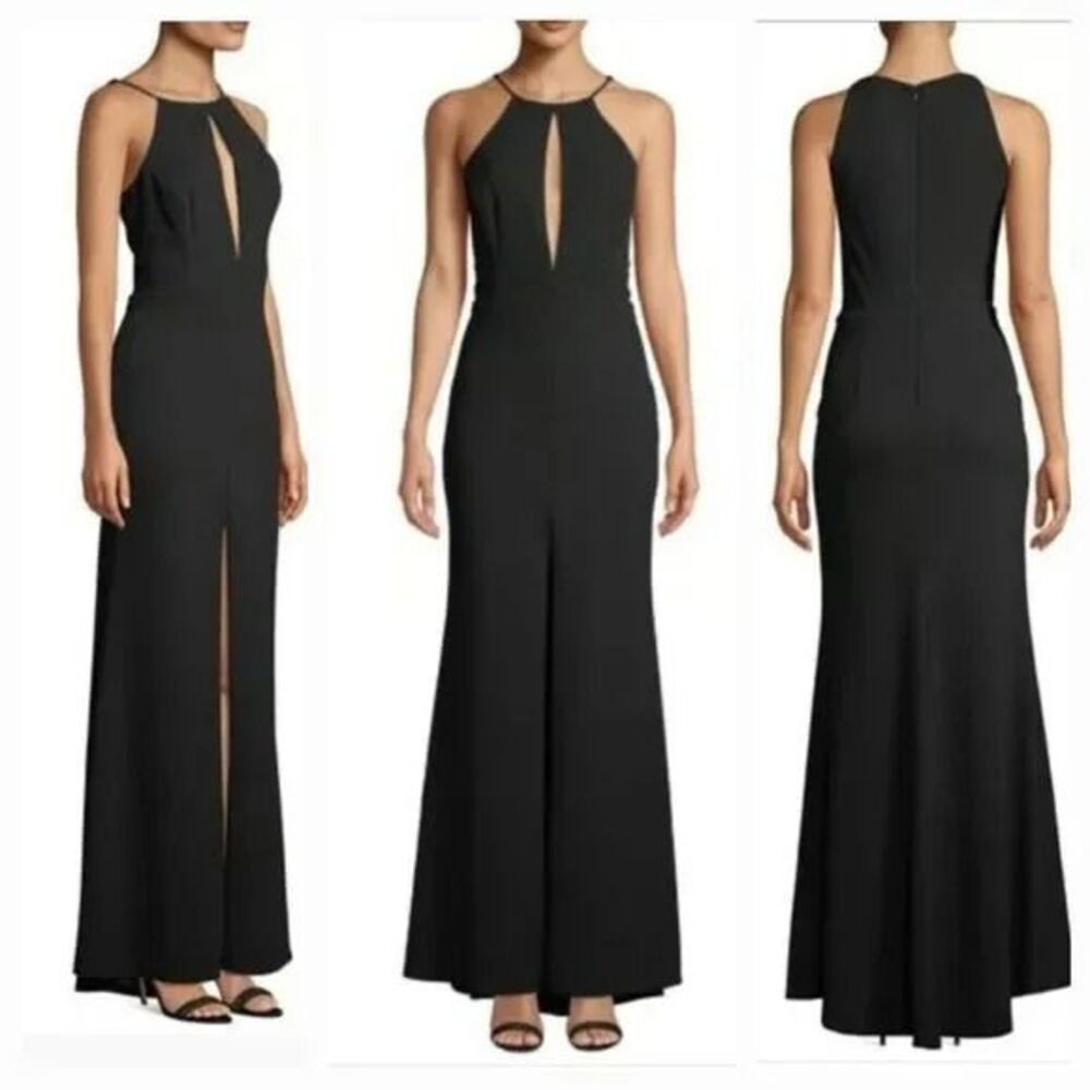 Jay Godfrey Bertoia Black Gown with Front Slit – Size 10